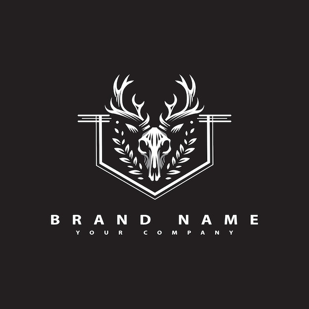 Vector deer head bone logo