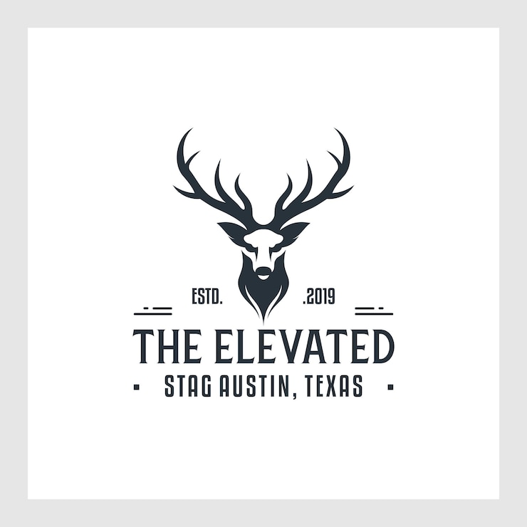 Vector deer head character logo design