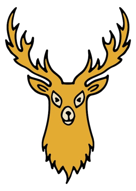 Icona del colore della testa di cervo simbolo del trofeo del cacciatore