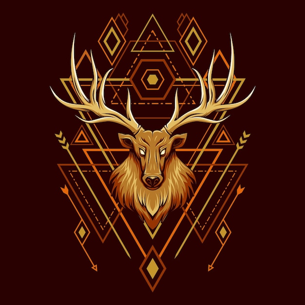 Vector deer head geometry illustration