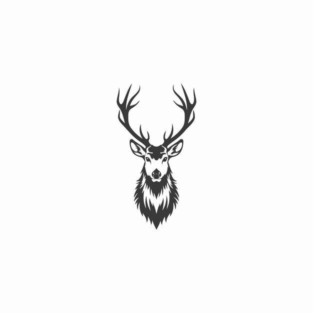 Deer head hipster retro logo design vector illustration