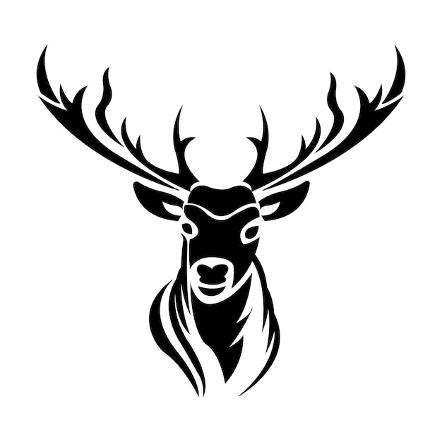 Шаблон векторного логотипа головы оленя