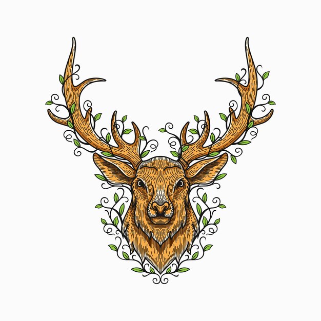 Deer head illustration