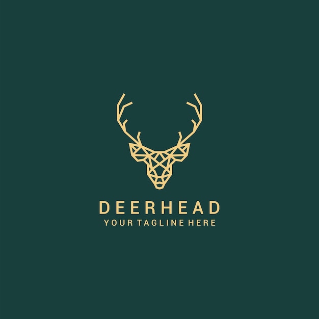 Premium Vector | Deer head line art logo vector icon design template