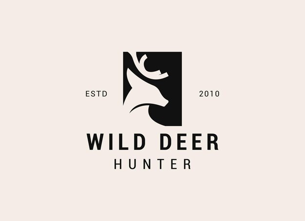 Vector deer head logo design deer logo vector illustration deer hunter logo