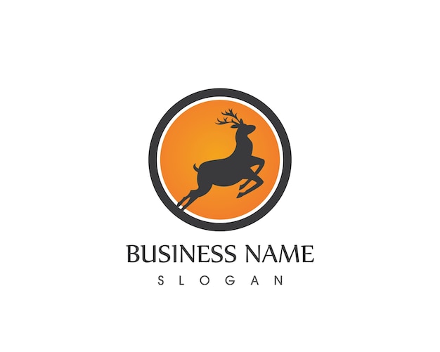 Deer head logo design template