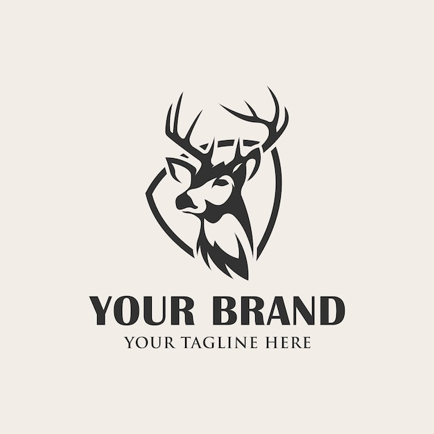 Deer head logo icon design vector