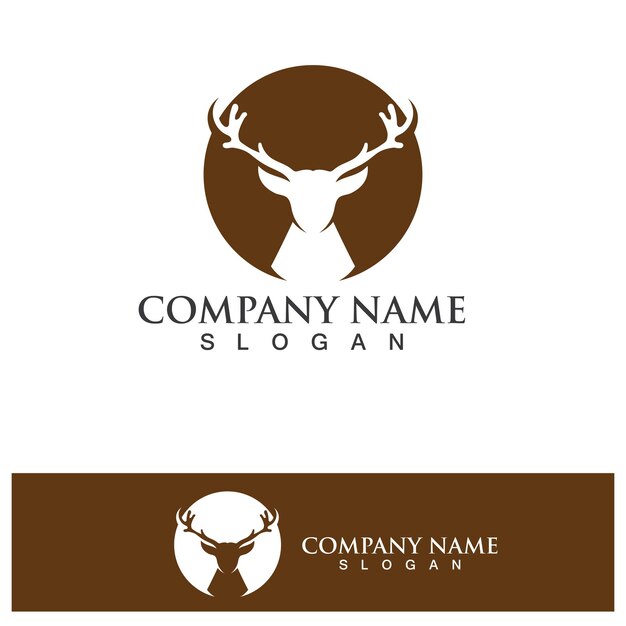 Deer head Logo Template vector icon illustration design