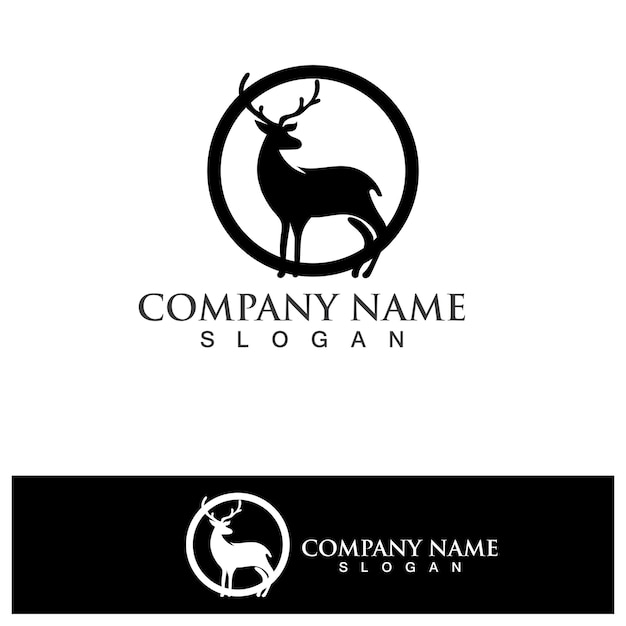 Vector deer head logo template vector icon illustration design