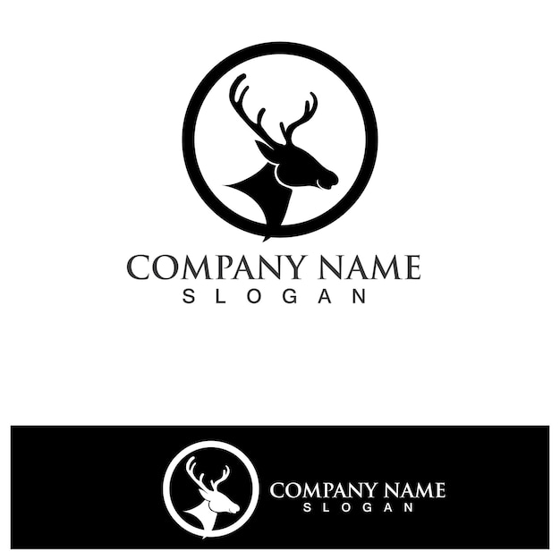 Deer head Logo Template vector icon illustration design