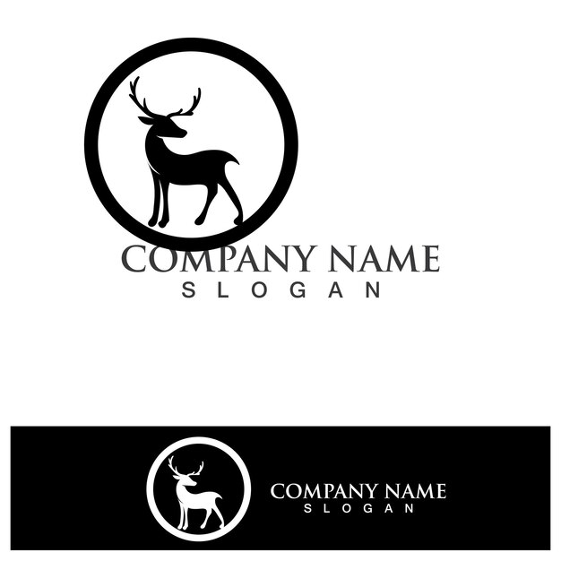 Deer head Logo Template vector icon illustration design