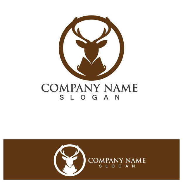 Deer head logo template vector icon illustration design