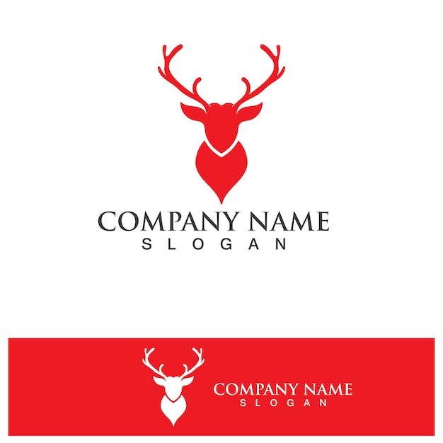 Deer head Logo Template vector icon illustration design