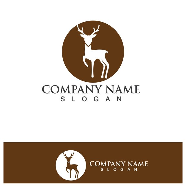 Vector deer head logo template vector icon illustration design