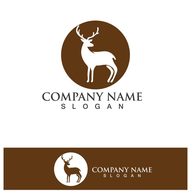 Deer head Logo Template vector icon illustration design