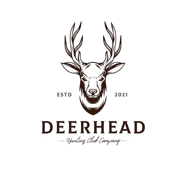 Vector deer head logo template