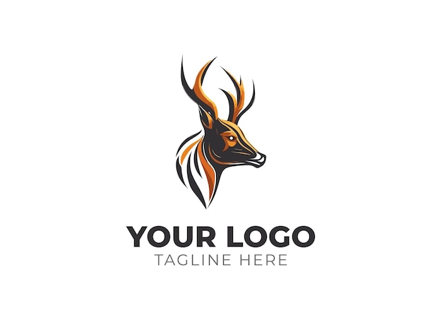 Deer head logo vector voor elegante branding