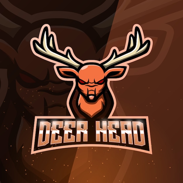 Vector deer head mascot esport illustration