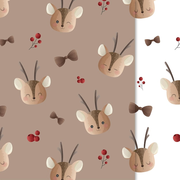 Vector deer head pattern