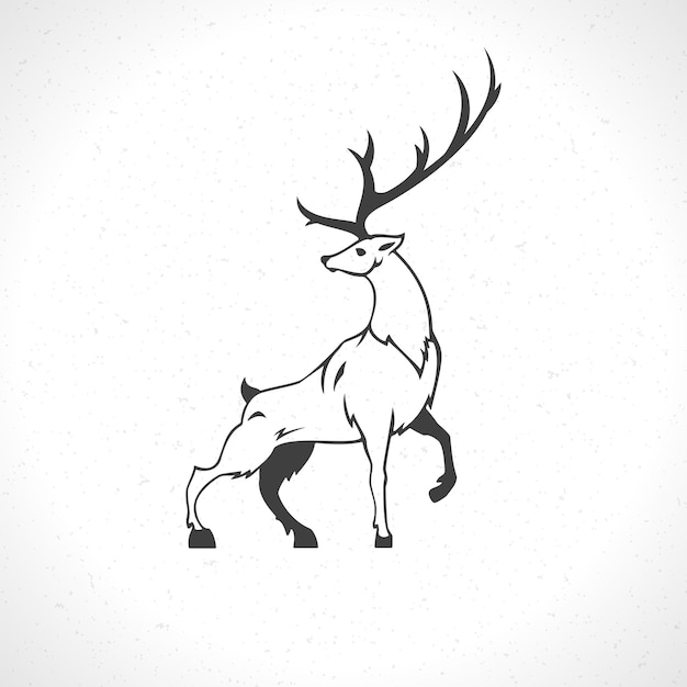 Deer head silhouette isolated on white