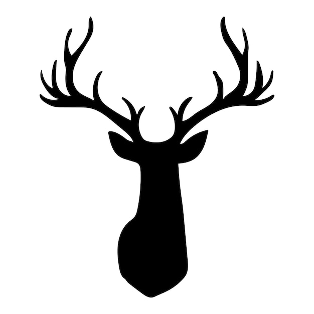 Vector deer head silhouette. vector illustration  isolated on white background