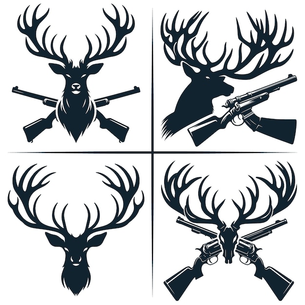 Vector deer head svg deer hunting svg cut file cricut file deer silhouette hunting dad svg hunt