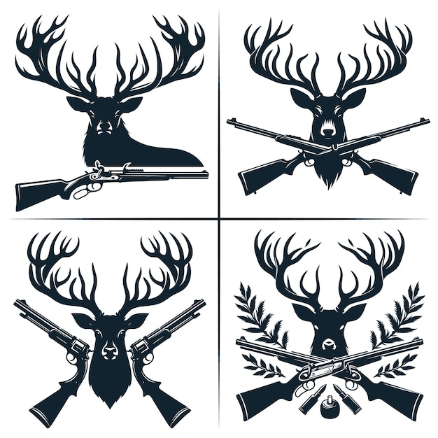 Vector deer head svg deer hunting svg cut file cricut file deer silhouette hunting dad svg hunt