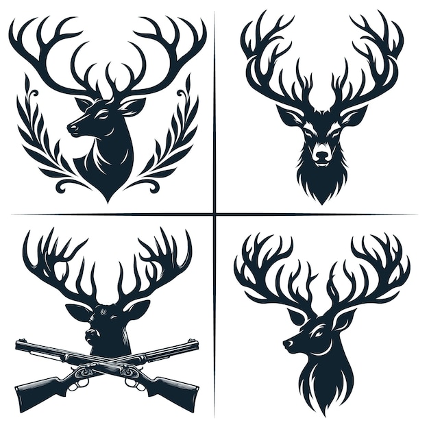 Vector deer head svg deer hunting svg cut file cricut file deer silhouette hunting dad svg hunt