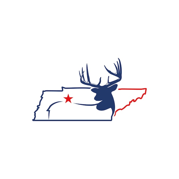 Deer head vector with mcewen tn map.