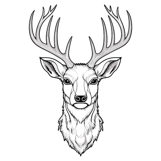 Vector deer head vector