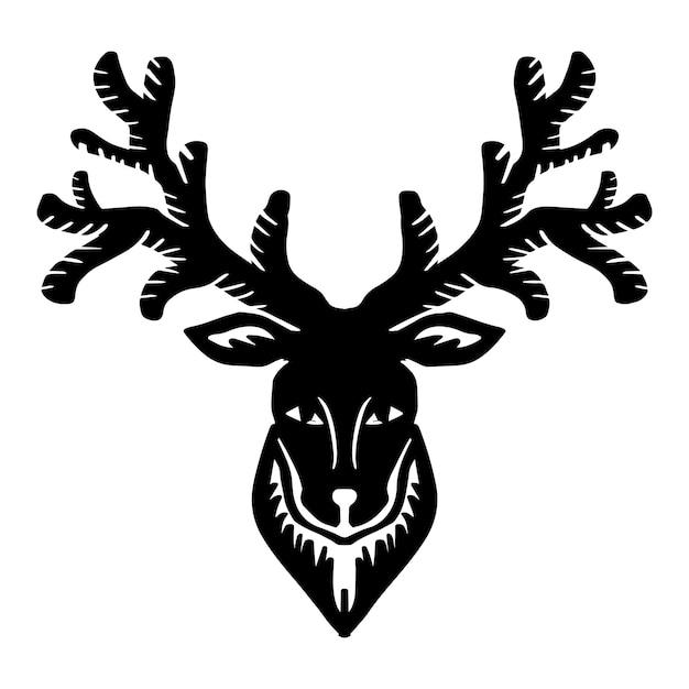 ベクトル 鹿の頭と角のベクトルイラスト