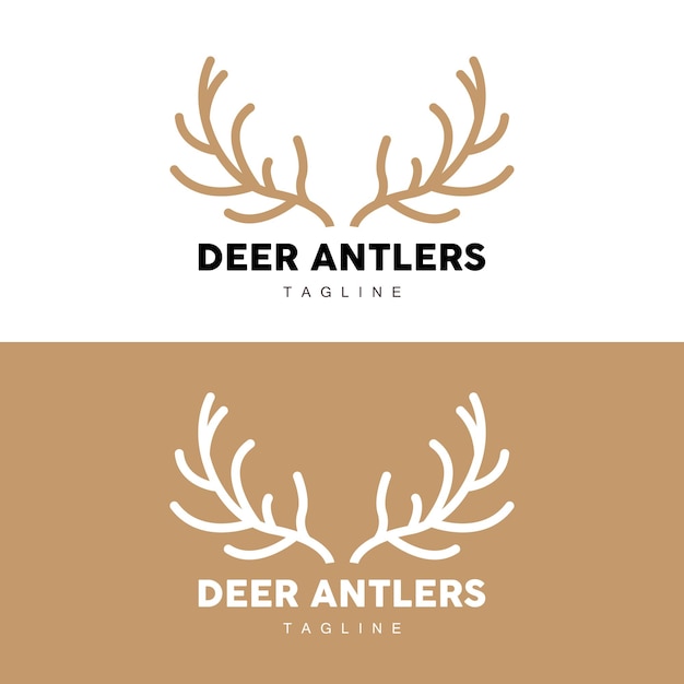 Deer Horn Logo Animal Vector Minimalist Simple Design Illustration Symbol Icon