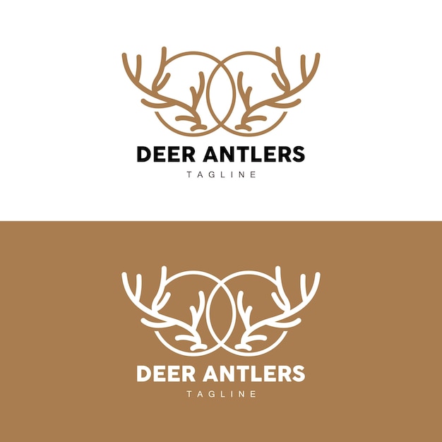 Vector deer horn logo animal vector minimalist simple design illustration symbol icon