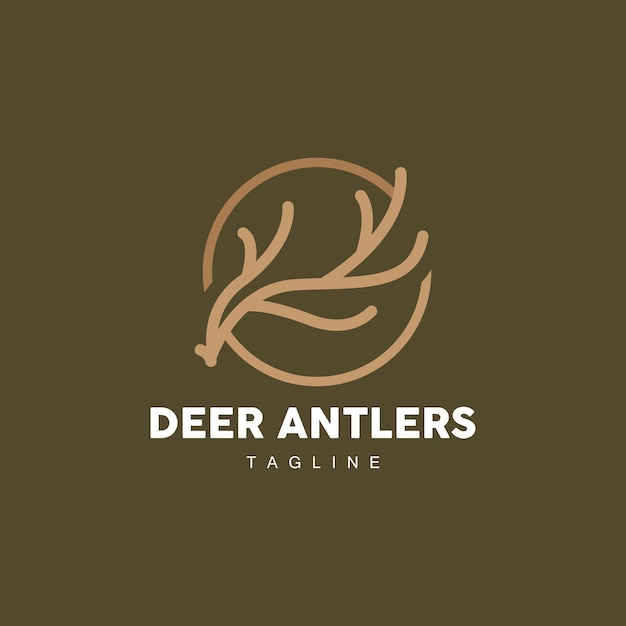 Deer Horn Logo Animal Vector Minimalist Simple Design Illustration Symbol Icon