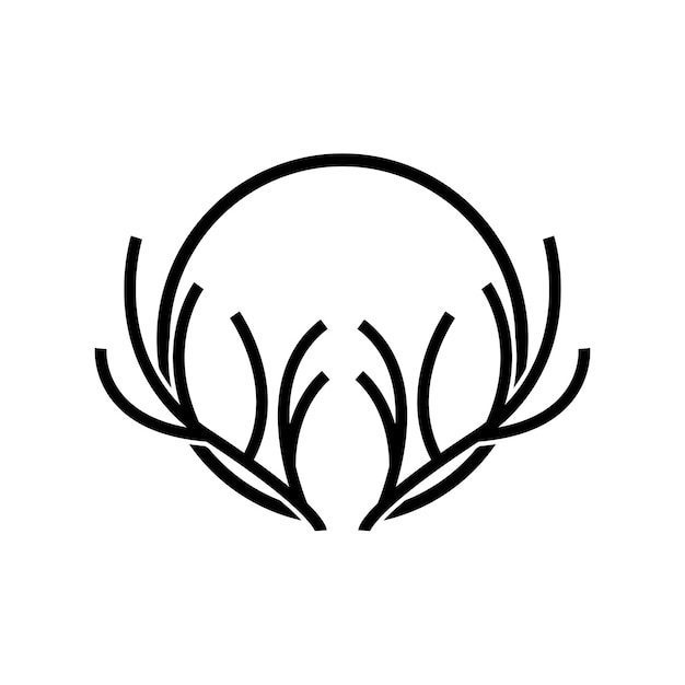 Deer Horn Logo Animal Vector Minimalist Simple Design Illustration Symbol Icon