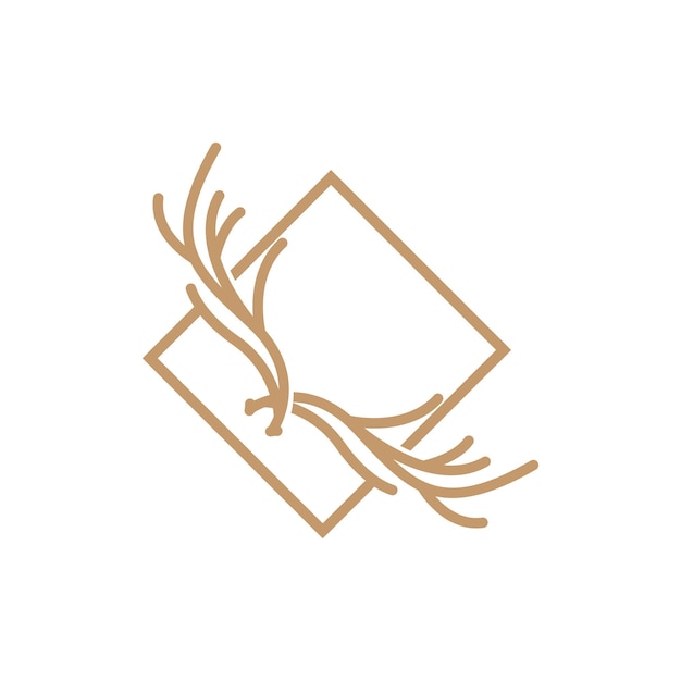 Deer Horn Logo Design Horn Dieren Illustratie Minimalistisch Eenvoudig Symbool Icon