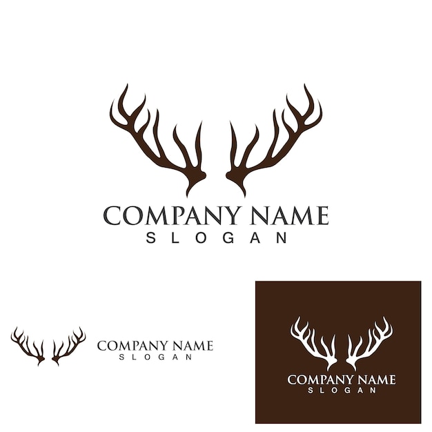 Deer  Horn Logo Template vector design