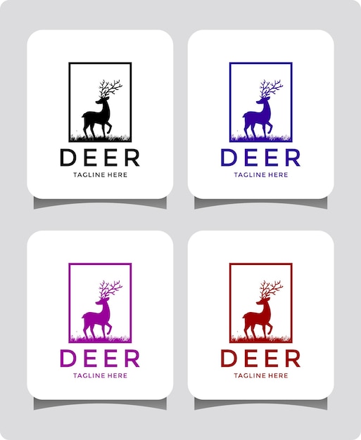 deer hunter logo design template