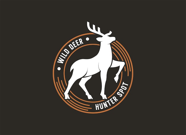 deer hunter logo type, template, and vector