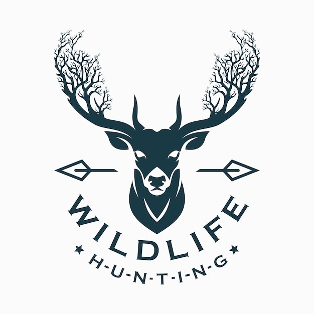 Premium Vector | Deer hunting logo
