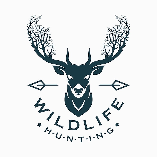 Vector deer hunting logo