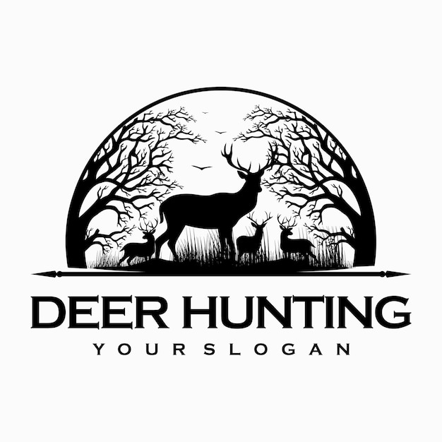 Vector deer hunting logo