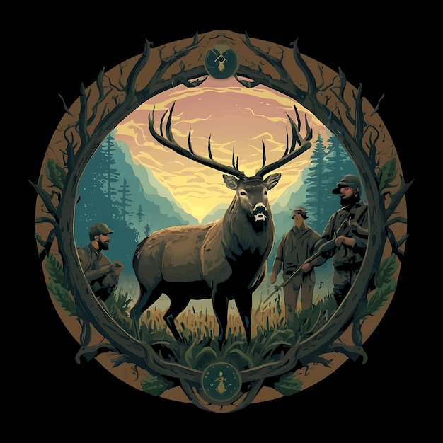 Дизайн футболки для охоты на оленей