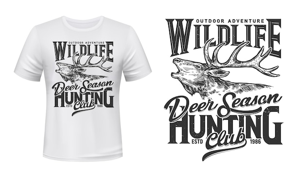 Deer hunting tshirt print mockup open season