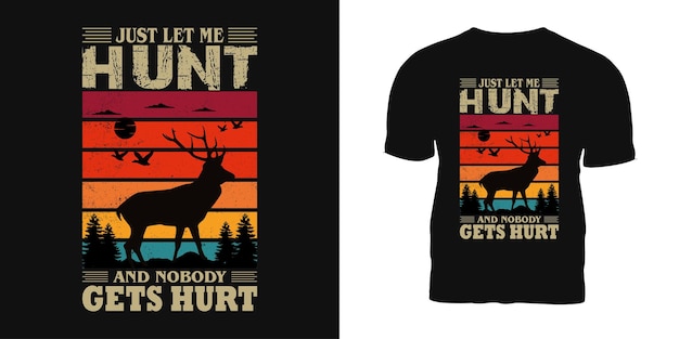 사슴 사냥 빈티지 t 셔츠 디자인