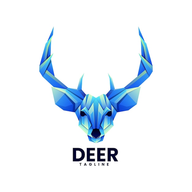 Deer illustration colorful logo