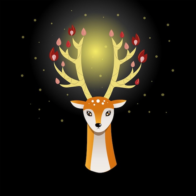 Vector deer illustration is suitable for packaging design, website, printing and more