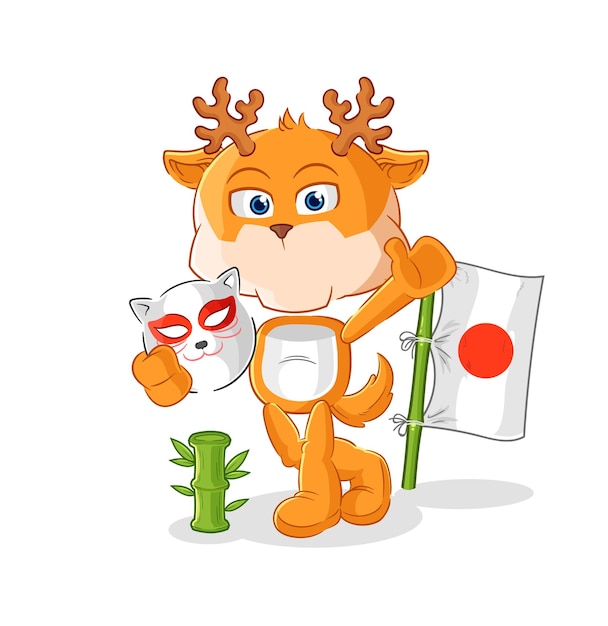 사슴 일본 여우 캐릭터 만화 마스코트