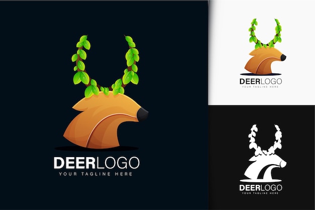 Deer and leaf logo design