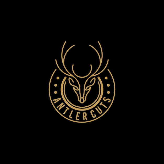 Deer line art logo design